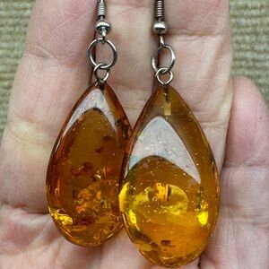 Amber Teardrop Earrings